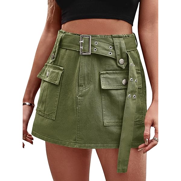 Amazon.com: Mini Cargo Skirts for Women Y2K High Waist